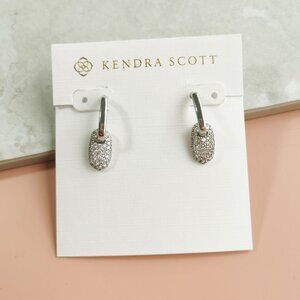 New Kendra Scott White CZ Bailey Pave Earrings Silver